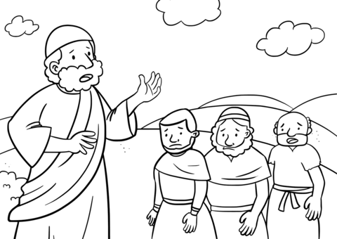 Moses Tell The Israelites Not To Go To The Hill Coloring Page